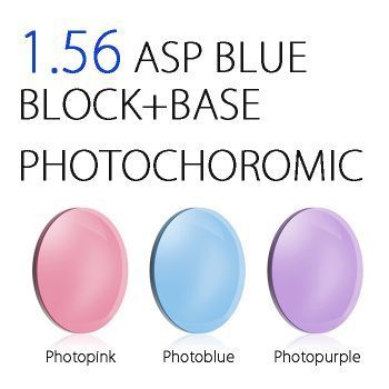 1.56 ASP Blue blcok+ Base Photochoromic pink,blue&purple lenses -6.00/-0.50~-2.00