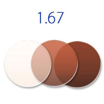 1.67 ASP coating photobrown lenses customized