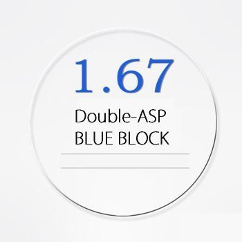 1.67 Stock Double ASP high cyl blue block lenses -10.00/-2.25~-4.00