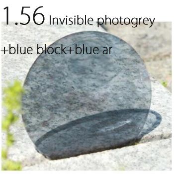 1.56 Invisible bifocal Photogrey+blue block+blue ar customized