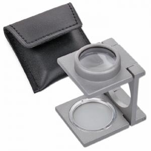 1587F Metal three folding 3 "/ 4 field 24D cloth magnifier With glass reticle