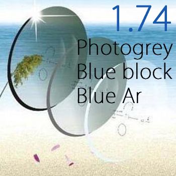 1.74 Inner Progressive Photogrey+blue block+blue ar customized