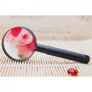 6735 4X/8X Double Magnifier Metal Handle PC Lens