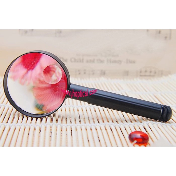 6735 4X/8X Double Magnifier Metal Handle PC Lens