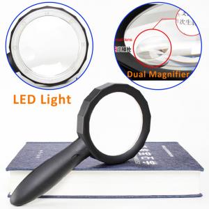 7831 LED Light Magnifier - 2x/4x Dual Purpose, Optical PMMA Lenses, USB Powered