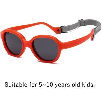 8015 Kid 5~10 years old nylon elastomer polarized conjoined sunglasses, PC lenses