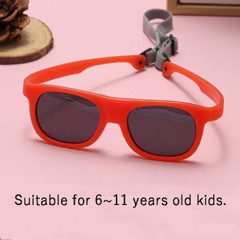 8020 Kid 6~11 years old nylon elastomer polarized conjoined sunglasses, PC lenses
