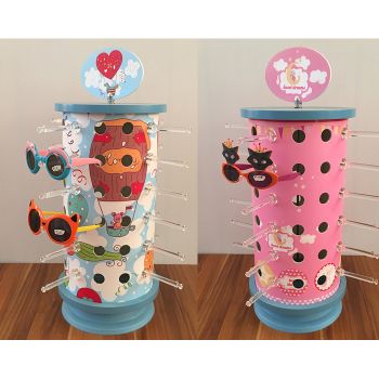 A2017 Density board+plastic kid glasses display stand, for 24pcs of glasses, rotatable