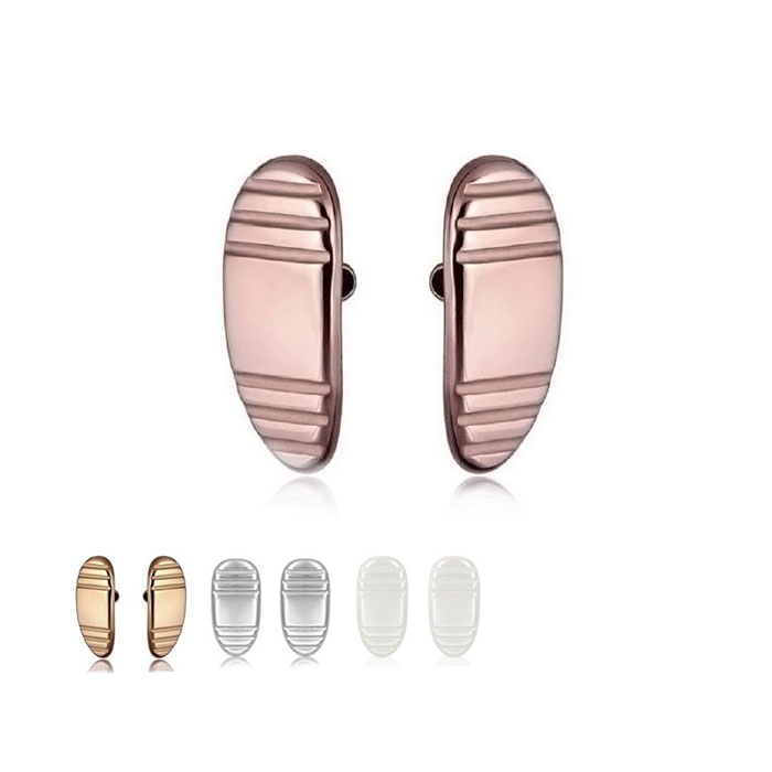 BT-P3 Ceramic eyeglass nose pads, anti allergic, with surface stripes, 13*7mm