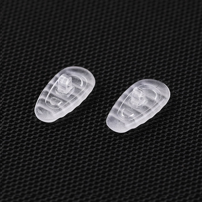 C01, CY202 Glasses silicone nose pads with ripple, anti slip, screw in, soft melon seed shaped