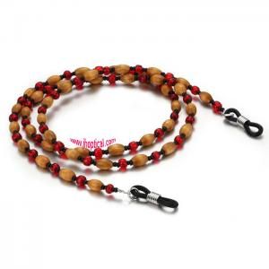 C52868 Wood+acrylic beads glasses cords