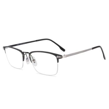CX6281 Comfortable Aluminium magnesium business half-rim optical frame, brush temples