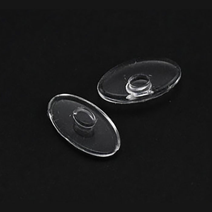CY023, CY024, CY025 Silicone push in nose pads for rimless frames, oval