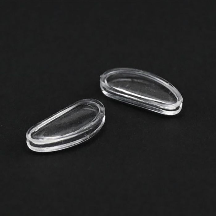 CY050 Crescent crystal silicone push in nose pads, soft