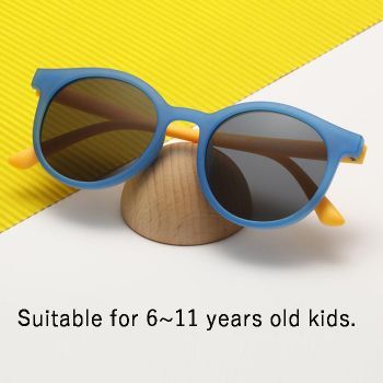 DM18038C Kid 6~11 years old nylon elastomer polarized round sunglasses