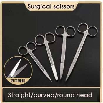 JH-100 Stainless steel surgical uncoated scissors Nurse surgical scissors, round head thread removal scissors