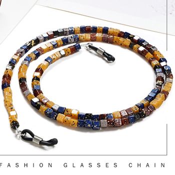 JH-171 Acrylic retro square colored stone chain