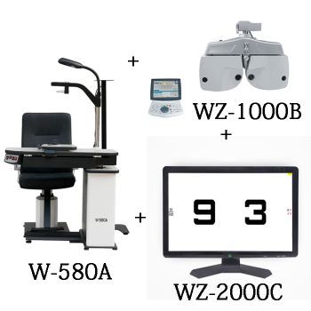 JH-186 Optometry combination, ophthalmic unit W-580A+auto phoropter WZ-1000B+chart vision WZ-2000C
