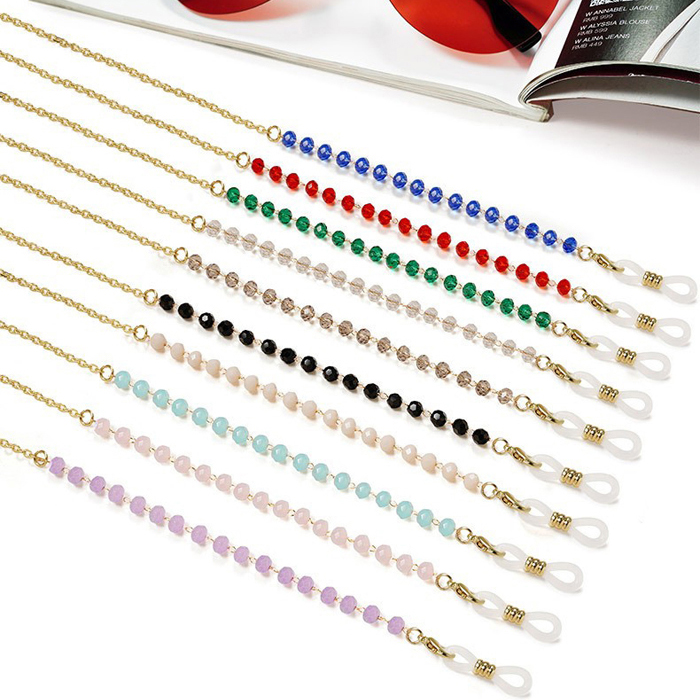 JH-225 Glasses chain, mask rope, multi-layer thickened electroplating (O-shaped round crystal)