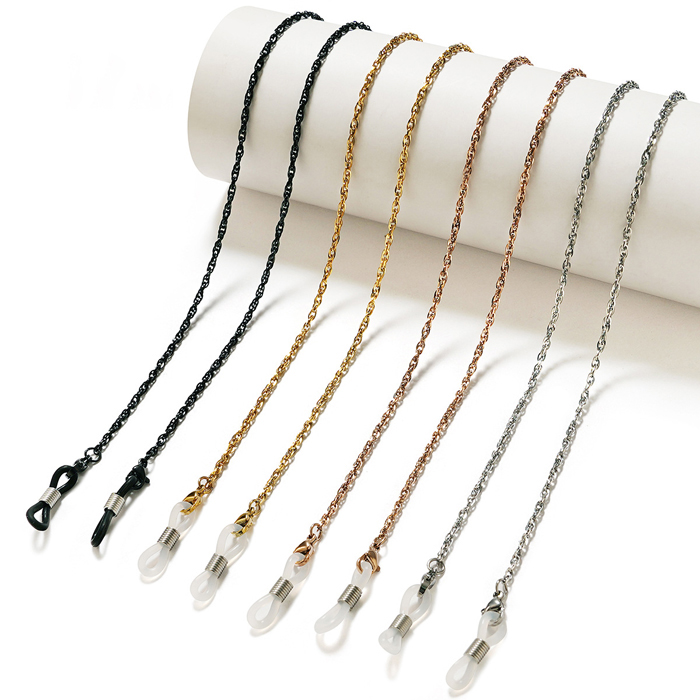 JH-233 Stainless steel eyewear chain hanging neck vacuum electroplating mask rope (water grain chain)