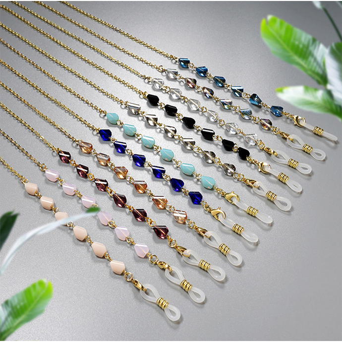 JH-235 Mask Chain, Glasses Chain, Crystal Chain (Twisted Face Crystal)