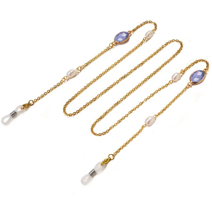 JH-26 Titanium steel vacuum plated neck hanging sunglasses chain for women