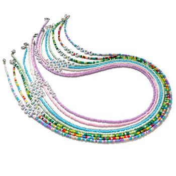 JH-292 Colorful rice bead English alphabet LOVE glasses chain fashion mask rope sling (8 colors)