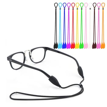 JH-317 Sport silicone glasses cords, flat head, snap