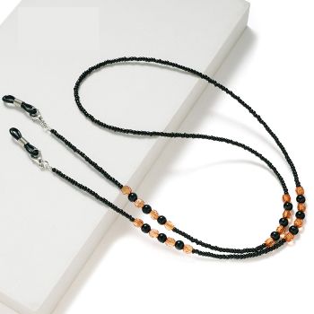 JH-371 Yellow and Black Beaded Glasses Chain