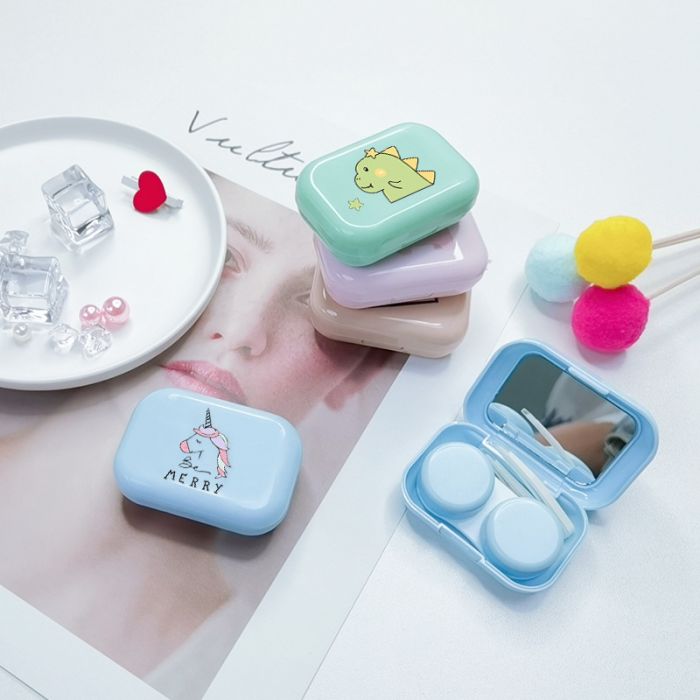 K-2015 Contact lens box, contact lens companion box, nursing double box, with mirror, cartoon style