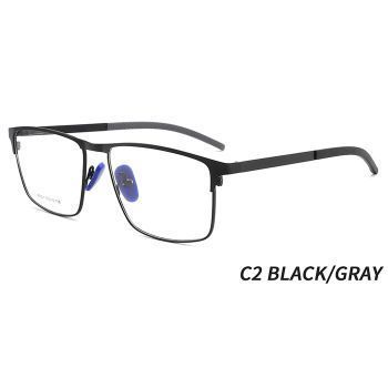 P2201 Ultrathin super superelastic 0.6mm thickness stainless steel double color businessman optical frame