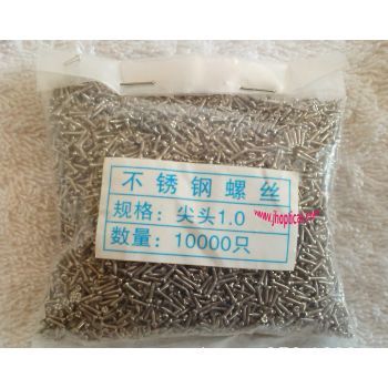 S018 Sharp end stainless steel nose pad screws, 1.8*1.0*3.6mm, 10000pcs/bag