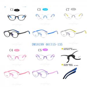 USD5.7/PC DM series kid double color temples, integrated nose pads, TR90 frames, 10 models