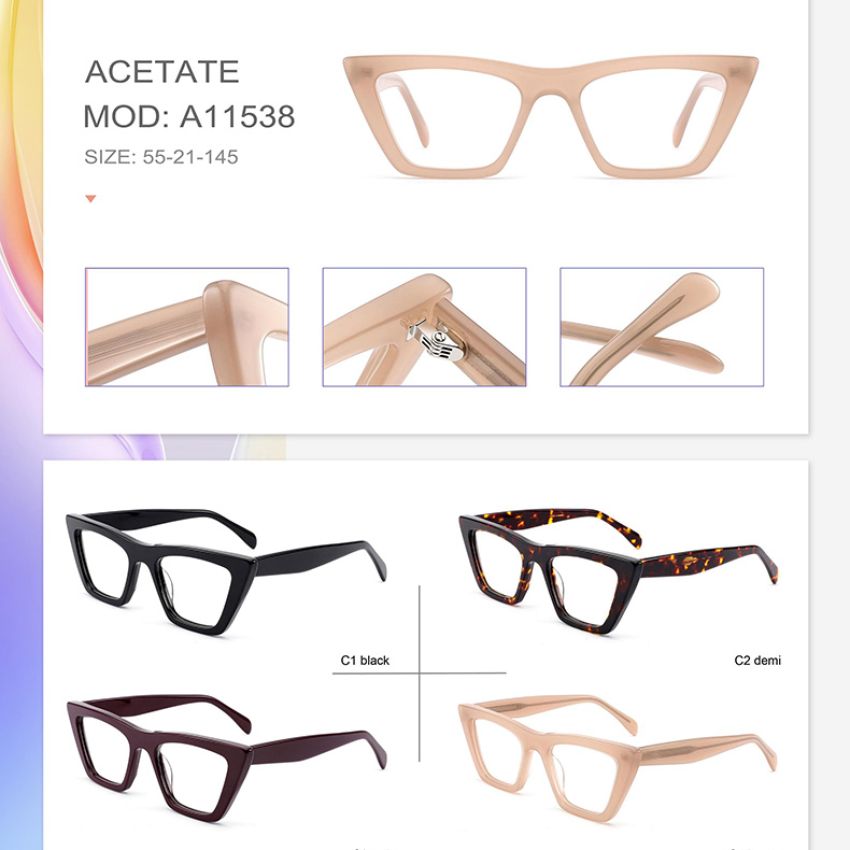 Cat Eye Acetate Optical Frames 7 Models - Stylish Eyewear