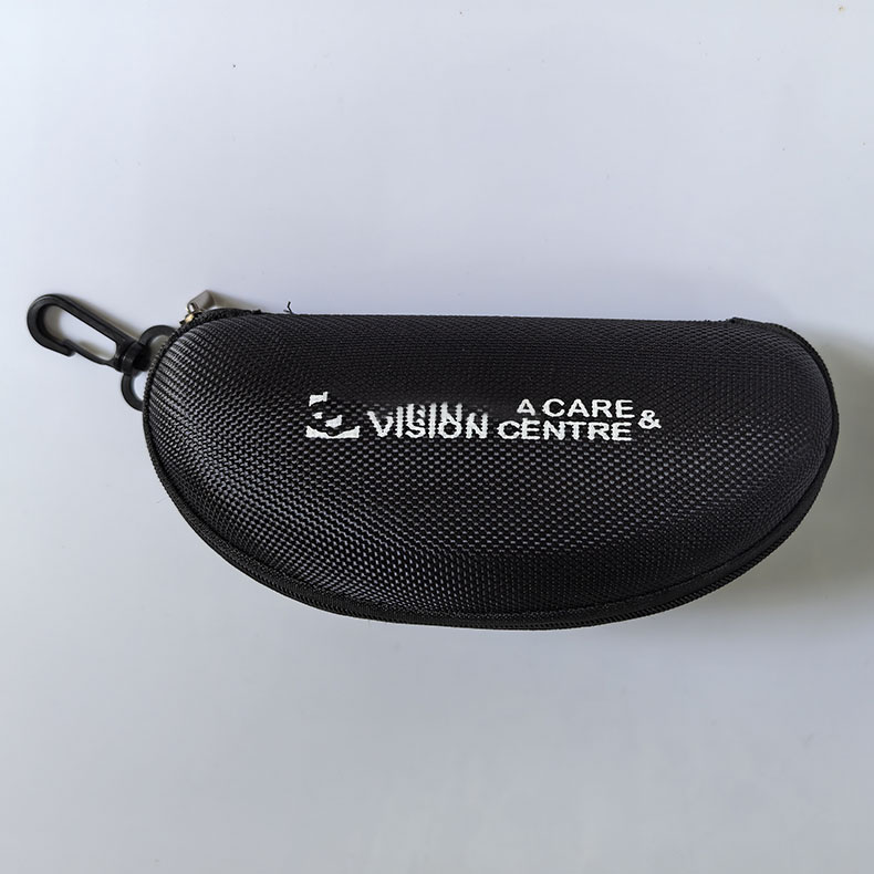 JH-618 Black EVA Sunglasses Case - Zipper & Hook, 17.2cm x 7.7cm, 46g, Protects & Adds Style