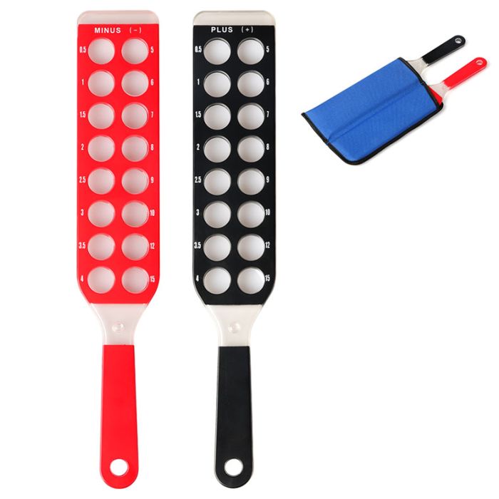 JH-665 Red and Black Glasses Flipper - Vision Screening Test, 32-Hole, 2-Piece, Affordable
