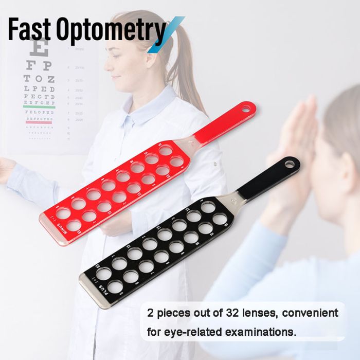 JH-665 Red and black glasses flipper, vision screening, 32-hole 2-piece flipper, vision testing - image3
