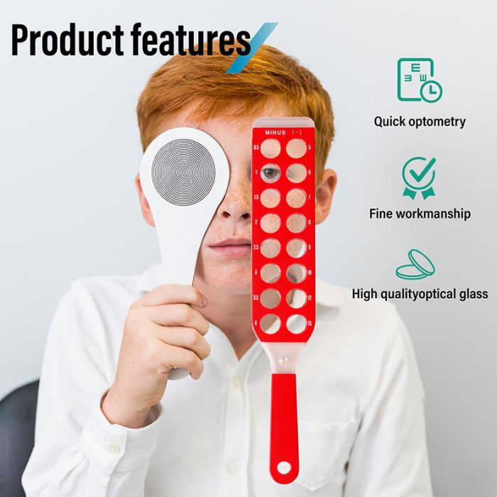 JH-665 Red and black glasses flipper, vision screening, 32-hole 2-piece flipper, vision testing - image5