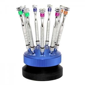 LY-A19B Glasses Screwdriver Set - 9pc HSS, 100*100*142mm, 680g, Multi-Size Sockets