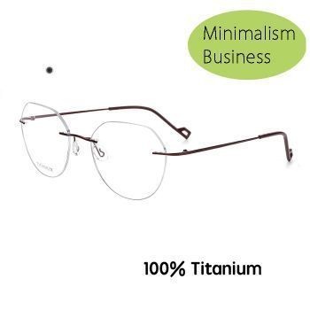 RJ006 Minimalism business pure β titanium rimless Irregular optical frame