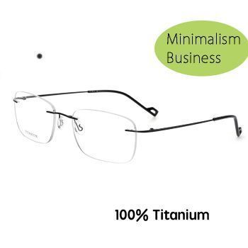 RJ008 Minimalism business pure β titanium rimless round optical frame