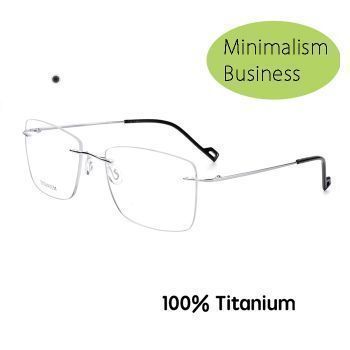 RJ009 Minimalism business pure β titanium rimless square optical frame