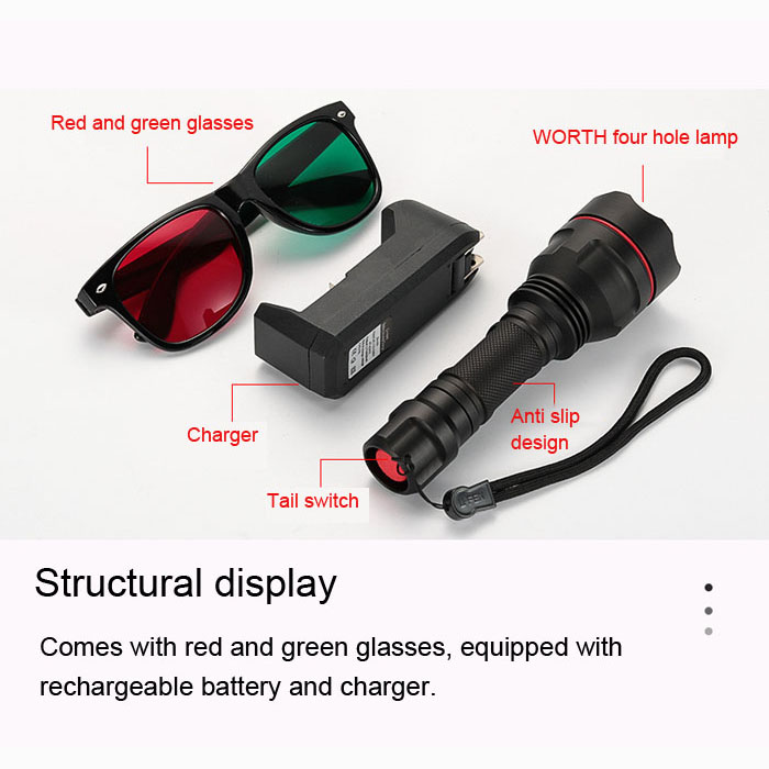SKD-001 Worth four-dot projector, red and green glasses, Worth, four point lamp, three-level visual function examination, simultaneous fusion of vision, strabismus detection - image2