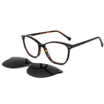 TY1031 High grade square acetate set glasses, two-in-one, spring temples